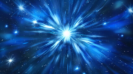 Abstract explosion illustration with glowing line particles