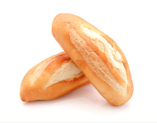 Loaf of bread isolated on white background. Whole bread