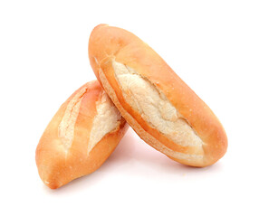 Loaf of bread isolated on white background. Whole bread