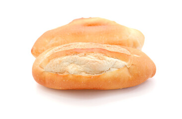 Loaf of bread isolated on white background. Whole bread