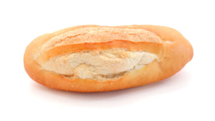 Loaf of bread isolated on white background. Whole bread