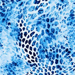 textured Blue leopard print pattern, seamless