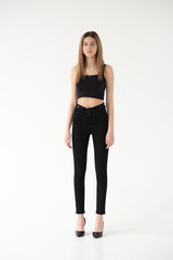 Woman model test, snapshot, polaroid