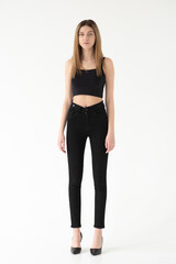 Fototapeta premium Woman model test, snapshot, polaroid