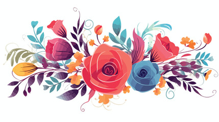 Multicolor vector banner festive background floristry - obrazy, fototapety, plakaty