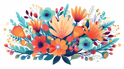 Multicolor vector banner festive background floristry - obrazy, fototapety, plakaty