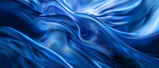 Fototapeta premium A blue and white image of a flowing fabric