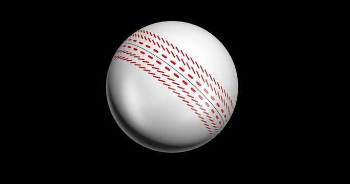 White Cricket Ball Animation with Seam in Alpha Channel