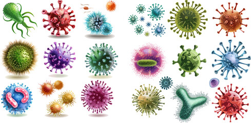 Bacteria germs microorganism virus cell - obrazy, fototapety, plakaty