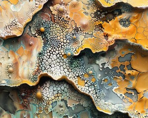 Lichen planus The hidden patterns of skin, illustrated in abstract forms - obrazy, fototapety, plakaty