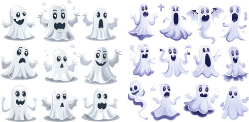 Halloween scary ghostly monster, dead boo spook and cute funny boohoo spooky fly