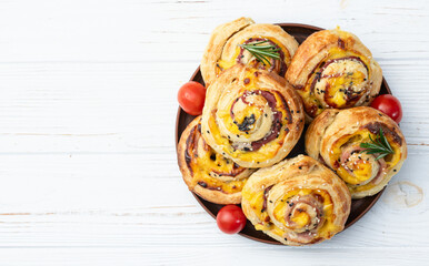 Homemade Puff pastry pinweel ( rolls ) Mini pizza - 766282094