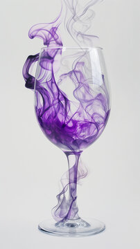 A glass of water with a hint of purple.