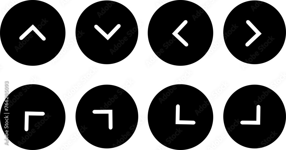 Poster arrow icons set, control button, navigation for apps, ui, and website. replaceable vector design.