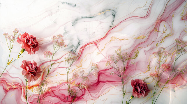 Texture of pink marble with white pink vein, background textures, positive vibe immage. Beautiful simple AI generated image in 4K, unique.