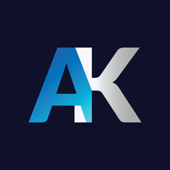 AK Letter logo design vector template.