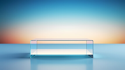 Mockup glass empty podium for product display