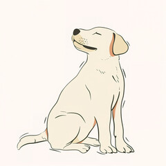 Obraz premium illustration of a dog, cute puppy isolated on white background, isolated flat vector modern animal illustration, full of love and cuteness