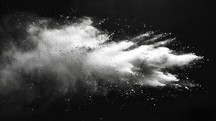 White powder explosion isolated on black background..Color Holi Festival. generative  ai  - obrazy, fototapety, plakaty