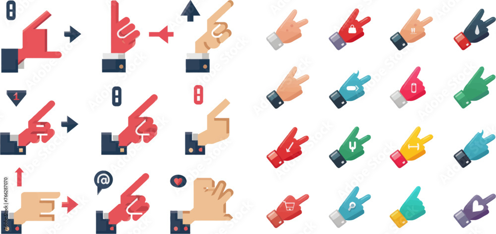 Poster website arrows or hands cursors tools, computer interface button