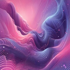 pink lilac purple 3d wallpaper with sound waves. Fluid and flowing forms. Calming rhythms. Concept of meditation, ASMR, relaxation, mindfulness, stillness, sound, healing, background, pattern, energy. - obrazy, fototapety, plakaty