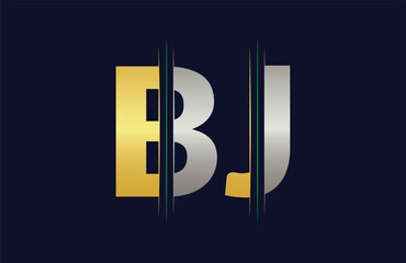 BJ Letter logo design vector template.