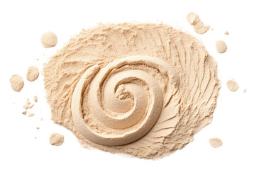 Whole Wheat Flour Spiral Display Isolated On Transparent Background PNG.
