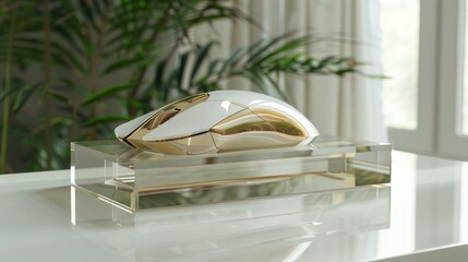The Modern Designer Mouse in White and Gold