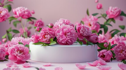 Obraz na płótnie Canvas Pink Flowers on Table