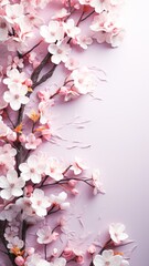 Close Up of a Tree With Pink Flowers. Generative AI.