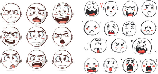 Cartoon character emotion symbols