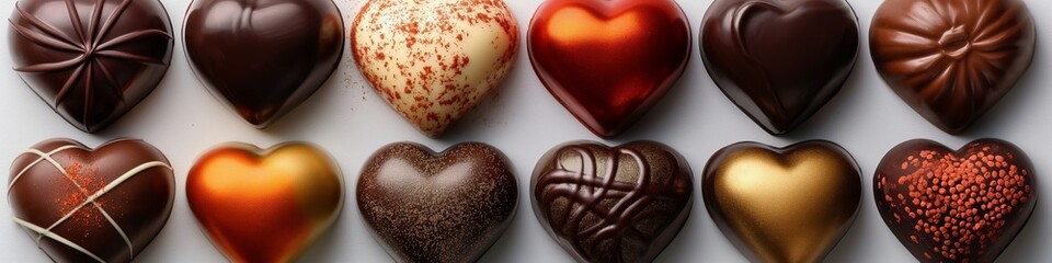 Obraz na płótnie Canvas heart shaped chocolates