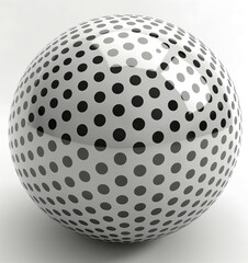 White Sphere with Black Dots Pattern