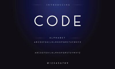 abstract modern sans serif alphabet font