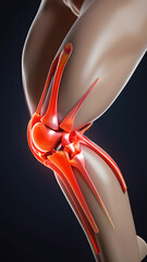 Knee injury due to sports. Knee pain.