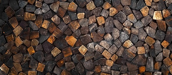 A detailed shot of a stack of wooden blocks, a versatile building material used for creating furniture, flooring, road surfaces, brick walls, and cobblestone pathways