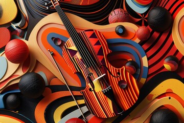 Digital Harmony  Blending Music and Abstract Art