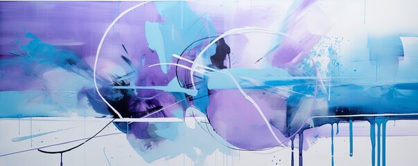 Abstract painting. Lilac azure Color graphics and collage. Painting in the interior. A modern poster