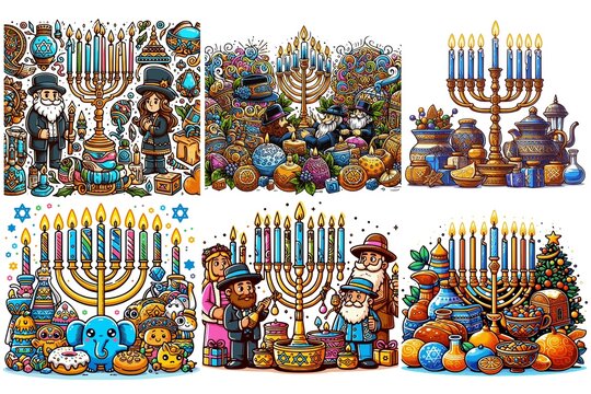 Chanukah picture. illustration of an background.