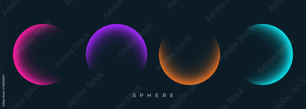 Aufkleber defocused spheres. color gradients. set of blurred color round shapes for creative graphic design. v