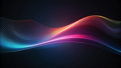 Fototapeta premium Gradient black background with wavy lines