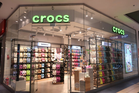 Crocs shoes and sandals store at Blue City shopping mall. WARSAW, POLAND - MARCH 6, 2024