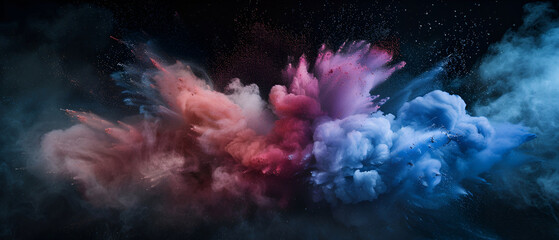 Fototapeta na wymiar explosion of light and smoke, Space background. Realistic color cosmos with nebula and bright stars. Colorful galaxy and stardust. Starry sky concept. Futuristic backdrop for poster, banner.