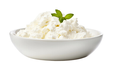 Cottage Cheese Bliss Isolated on Transparent Background PNG. - obrazy, fototapety, plakaty