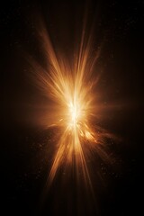 Brown light flare isolated black background