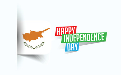 Fototapeta na wymiar Happy Independence Day of Cyprus Vector illustration, national day poster, greeting template design, EPS Source File 