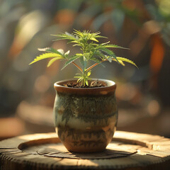 Cannabis Pflanzen zuhause selbst Anbauen - obrazy, fototapety, plakaty