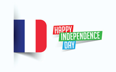 Fototapeta premium Happy Independence Day of France Vector illustration, national day poster, greeting template design, EPS Source File