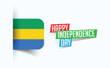 Happy Independence Day of Gabon Vector illustration, national day poster, greeting template design, EPS Source File