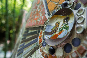 A handmande ceramic mosaic made of tiles